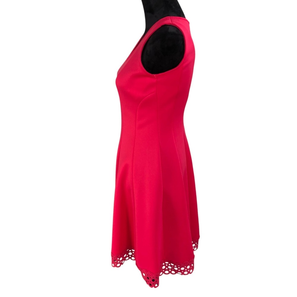 Donna Ricco NWT Pink Fit Flare Sleeveless V-Neck Party Wedding Guest Dress Sz 4 - Picture 5 of 15